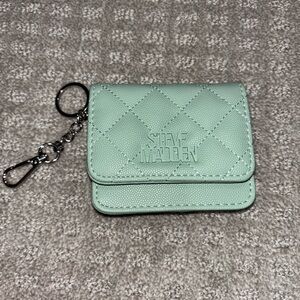 Steve Madden Mint Quilted Keychain Wallet